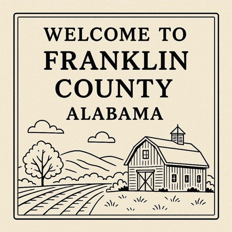 Franklin County Alabama Line Art Sign